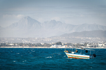 Boat in the Bay of Monastir Tunisia