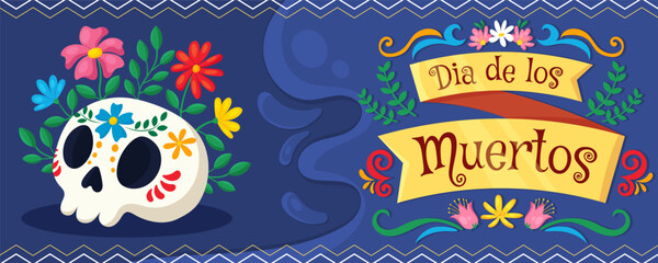 Fototapeta premium Day of Dead, Dia de los muertos background