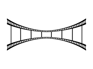 Retiring movie strip in vector. Film reel template with empty space, concept graphic element 