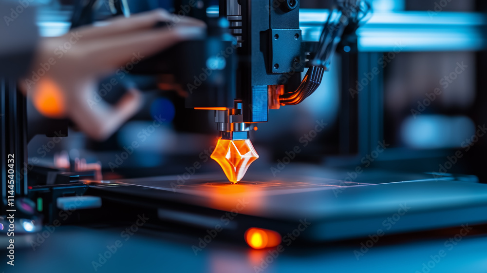 Poster advanced 3d printing technology in a workshop producing intricate designs during an afternoon sessio