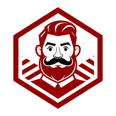 Barber mascot logo vector art illustration