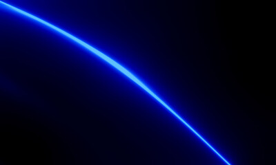 Abstract blue light on black background.