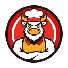 Butcher mascot logo vector art illustration