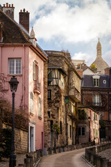Sacre Coeur in Montmartre Quarter Paris, France