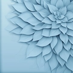 Obraz premium Elegant Blue Floral Design Abstract 3D Leaves Soft Texture Subtle Gradient Background