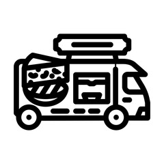 gourmet grilled cheese food truck line icon vector. gourmet grilled cheese food truck sign. isolated contour symbol black illustration