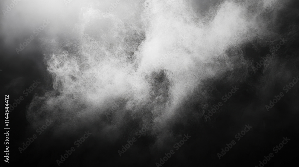 Aufkleber an abstract image depicting swirling clouds of mist and smoke against a dark background, creating a 