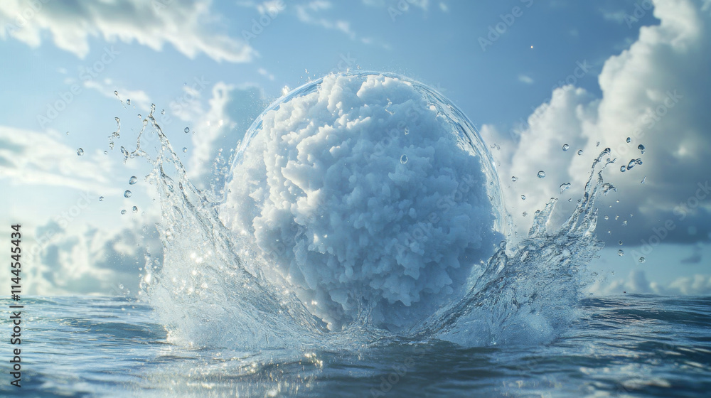 Poster realistic animation set of bubble burst isolated on transparent background. vector illustration of s