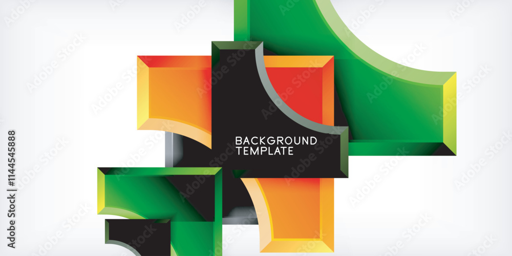Poster Geometric design abstract background - circles and triangles