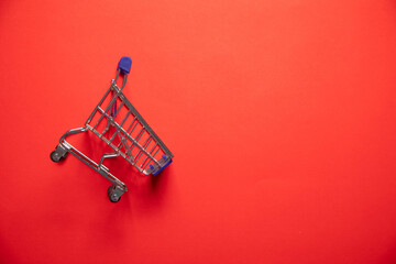 Fototapeta premium Shopping cart. Space for your text