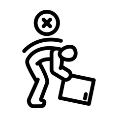 safe lifting technique injury prevention line icon vector. safe lifting technique injury prevention sign. isolated contour symbol black illustration