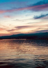 sunset over the lake