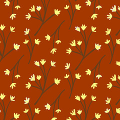 Obraz premium Art & Illustration Seamless Pattern Nature Floral Fabric design Textile