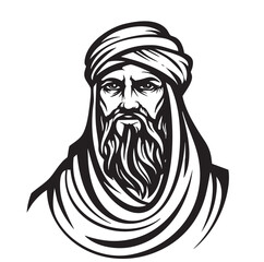 Arab man hand drawn sketch.