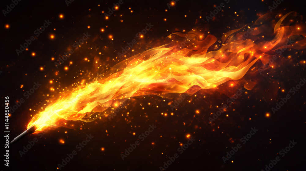 Poster realistic fire set for animation, torch flame isolated on transparent background. burning blaze effe