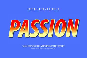 Passion editable text effect, 3D editable text template.	