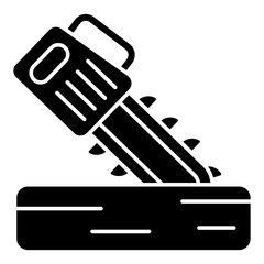 A woodcutting tool icon, vector design of chain saw