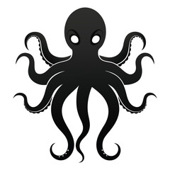 Octopus Silhouette Vector Illustration
