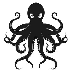 Octopus Silhouette Vector Illustration
