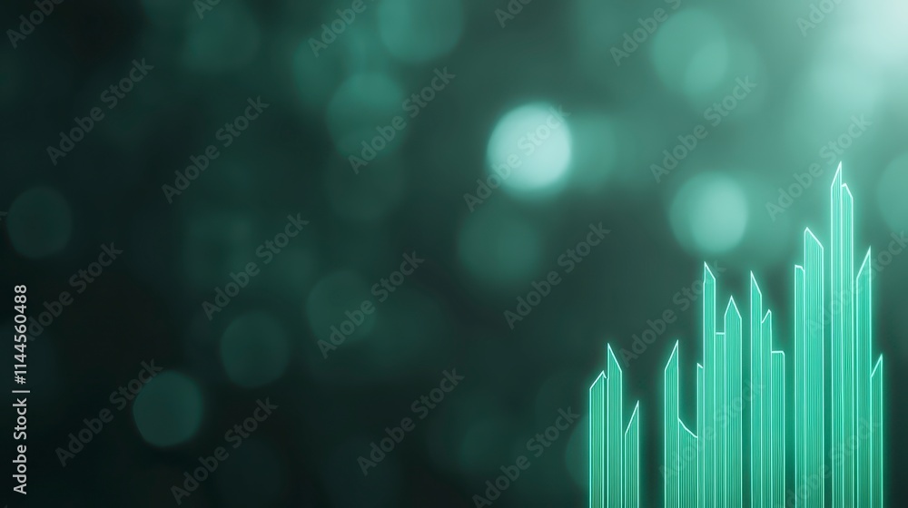 Aufkleber a vibrant green abstract background featuring sharp, upward-pointing lines, evoking a sense of growt