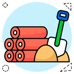 Shovel with mud denoting concept of digging