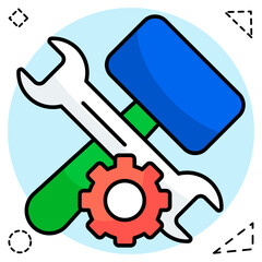 Editable design icon of technical tools