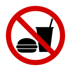not allowed food, no food no drink, no eating no drinking.