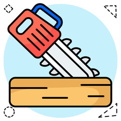 A woodcutting tool icon, vector design of chain saw