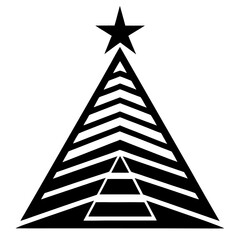 Triangle Christmas Tree Silhouette vector illustration