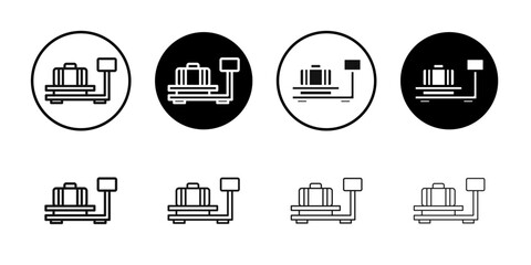 Airport control scales icon Flat outline fill set collection