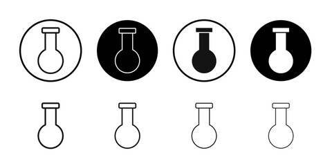 Chemistry icon Flat outline fill set collection