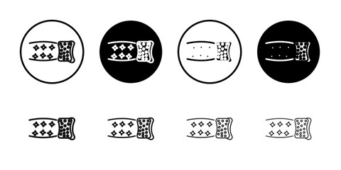 Obraz premium Cleaning sponge icon Flat outline fill set collection