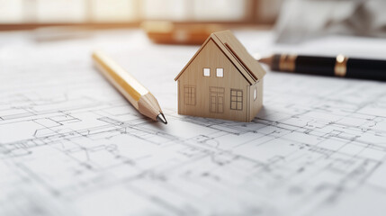 Blueprints of a construction project 