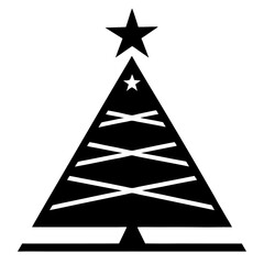 Triangle Christmas Tree Silhouette vector illustration