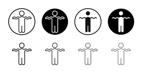 Flexibility icon Flat outline fill set collection