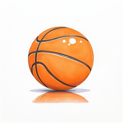 Fototapeta premium vibrant orange basketball with glossy finish, reflecting light beautifully