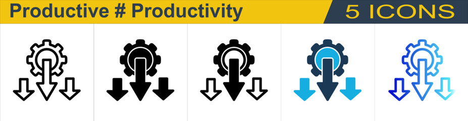 Productive icon with 5 styles (Outline, Solid, Mixed, Duo Tone and Line Gradient)