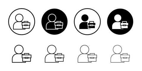 Protect career icon Flat outline fill set collection