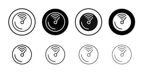 Radar detection icon Flat outline fill set collection