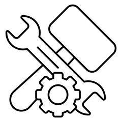 Editable design icon of technical tools