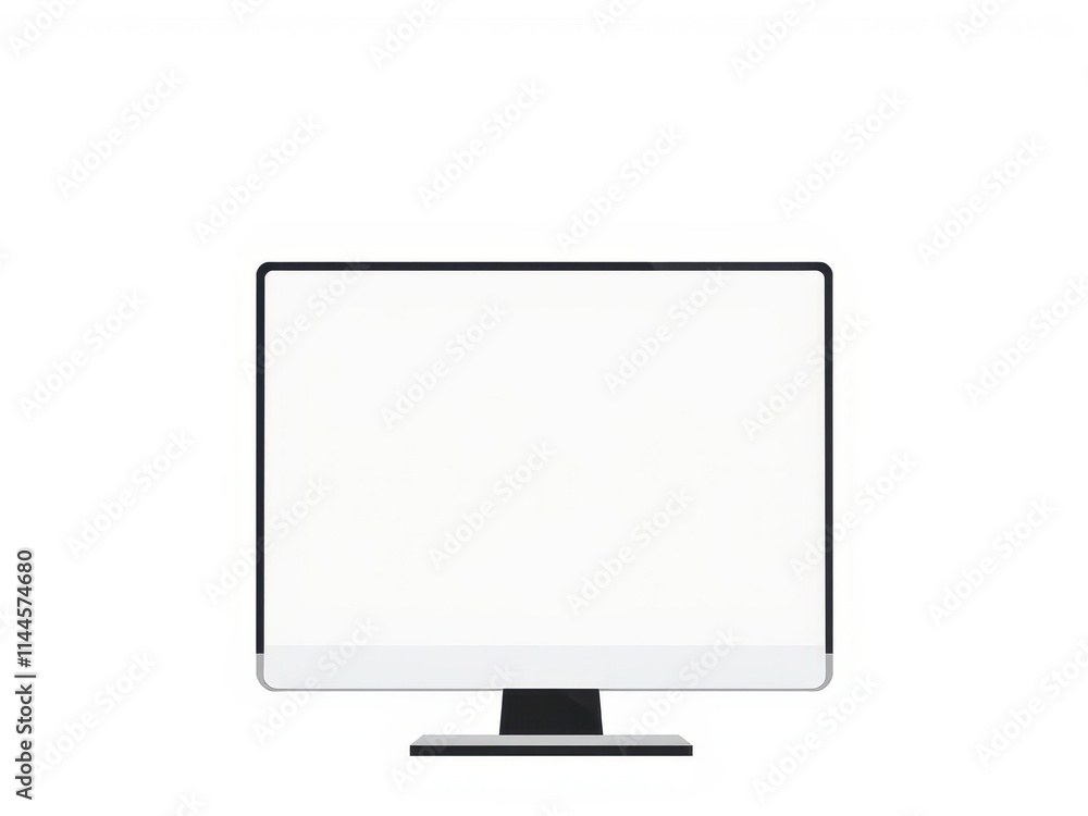 Poster computer screen with blank display showing technology concept, monitor, electronic, computer