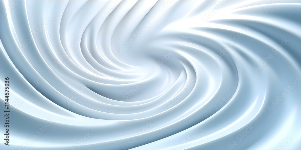 Poster a smooth, abstract swirl pattern in light blue and white, creating a sense of motion and depth. conc