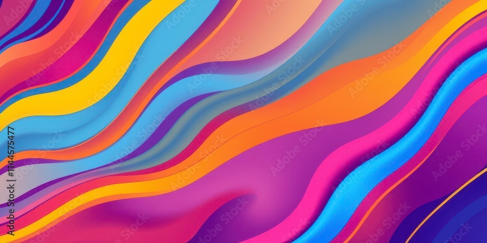 Poster dynamic and colorful abstract vector background with geometric shapes and flowing lines, vector, sha