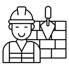 Avatar wearing hard hat, icon of labor