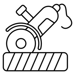 Editable design icon of circular saw