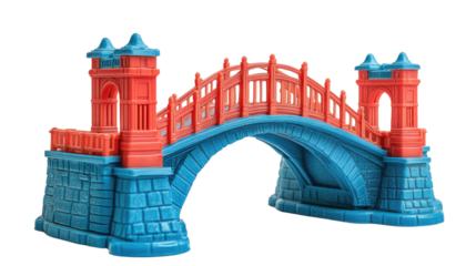 toy bridge isolated on white background