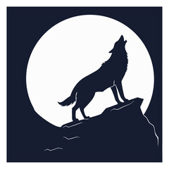 wolf howling in the moon