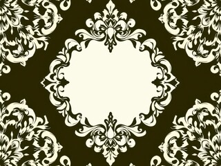 Elegant damask seamless vector pattern with floral motifs and intricate design elements, motifs, decorative, damask