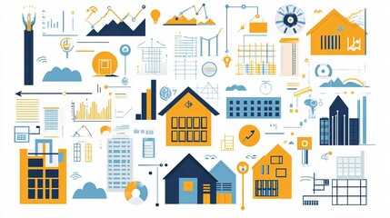 Urban House Vector Illustration Set for Architectural Design and Business Use