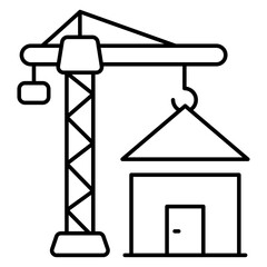 Trendy design icon of home construction